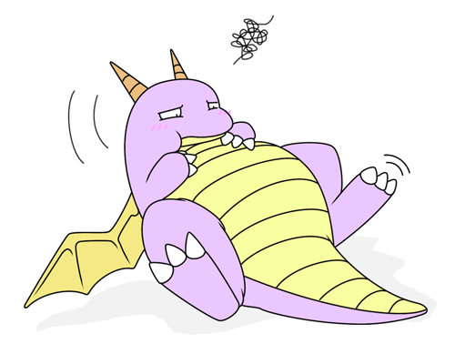 A caricature of a fat dragon